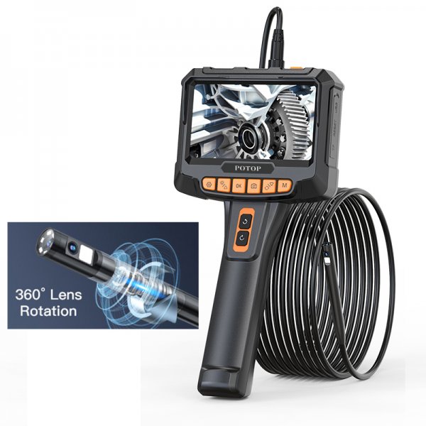 EP5 Series 5" HD Dual-View Video Borescope 360° Horizontal Rotation Camera